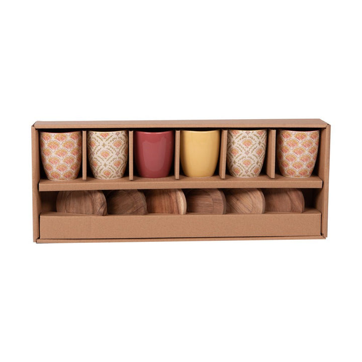 Coffret de 6 tasses et sous tasses Rangoli - Beautiful Moment the shop