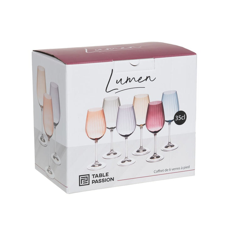 Coffret de 6 verres à pied Lumen 35 cl - Beautiful Moment the shop