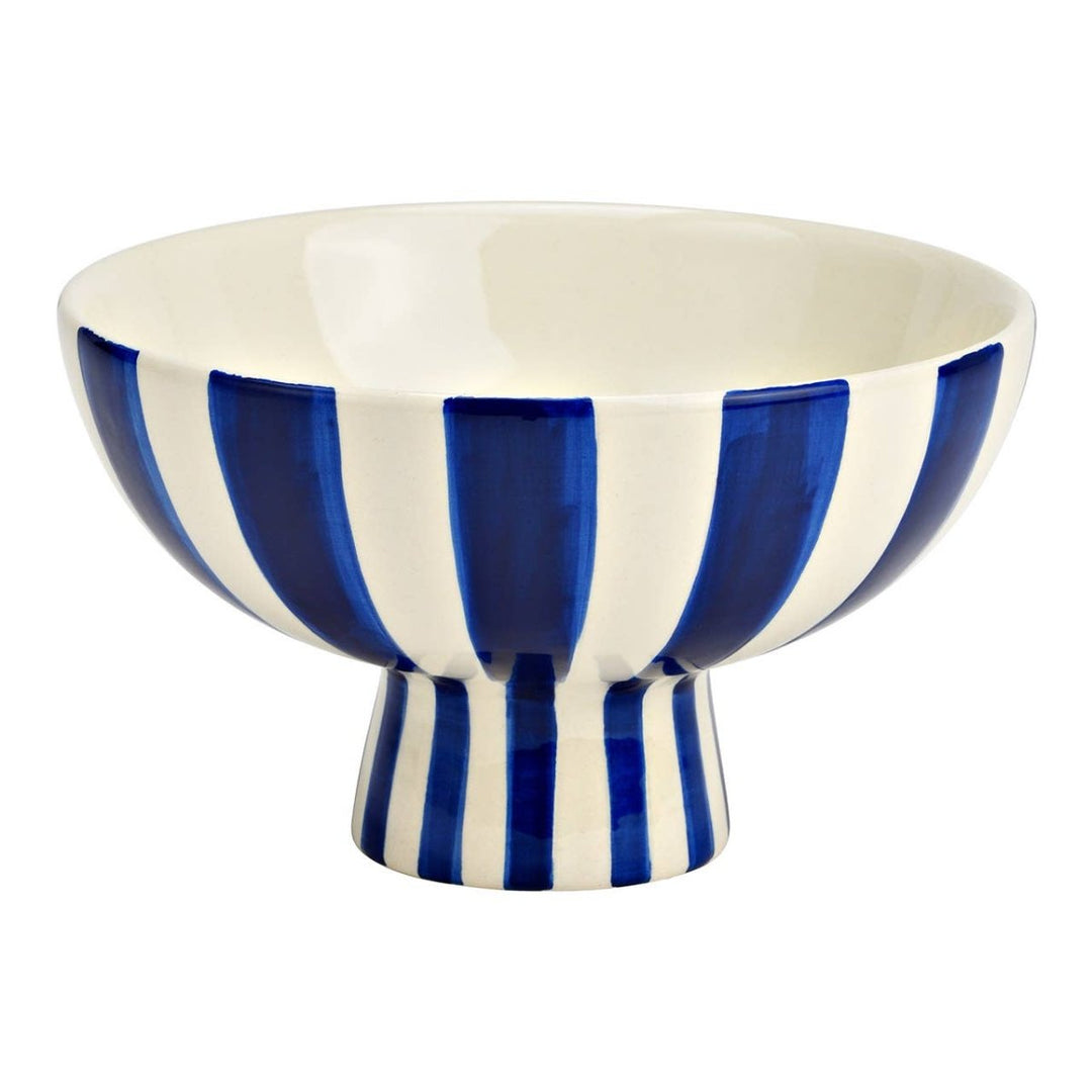 Coupe décorative rayée en céramique, bleu/blanc (L/H/P) 17x10x17cm - Beautiful Moment the shop