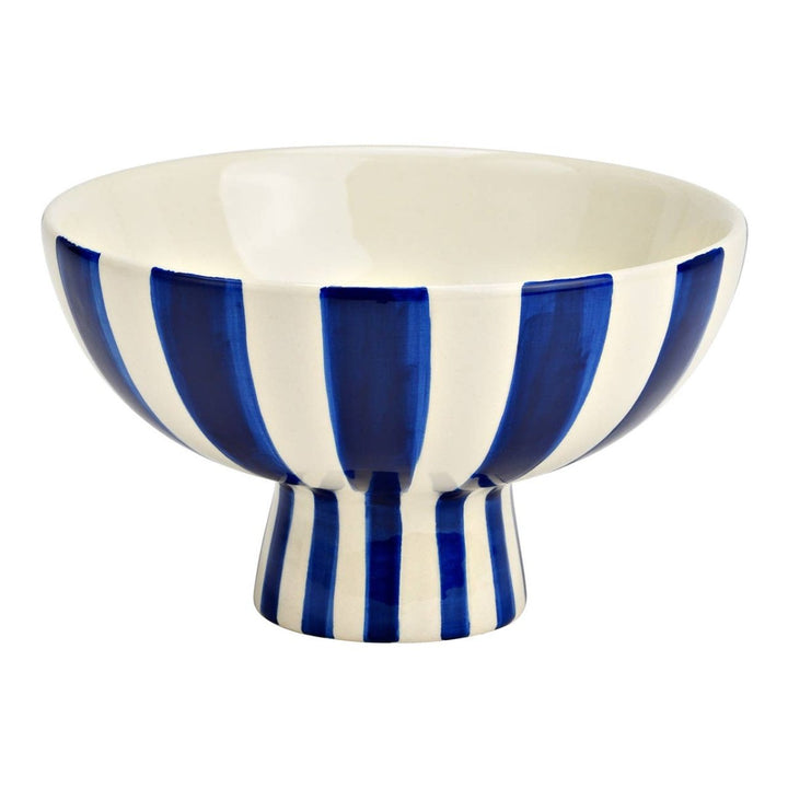Coupe décorative rayée en céramique, bleu/blanc (L/H/P) 17x10x17cm - Beautiful Moment the shop