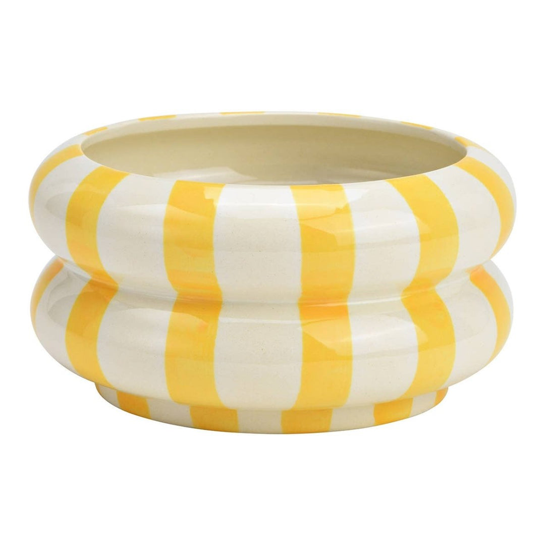 Coupe décorative rayée en céramique Jaune/Blanc (L/H/P) 15x8x15cm - Beautiful Moment the shop