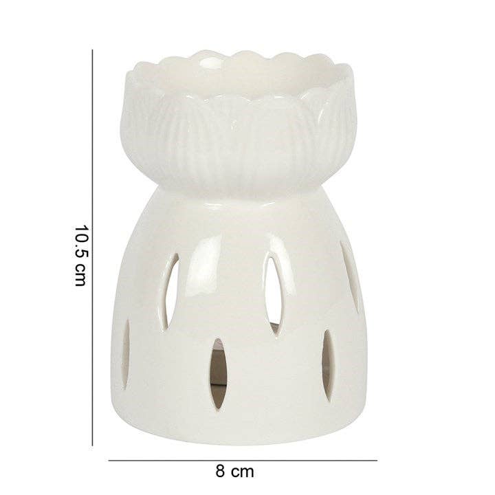 Brûle-parfum fleur de lotus blanc brillant