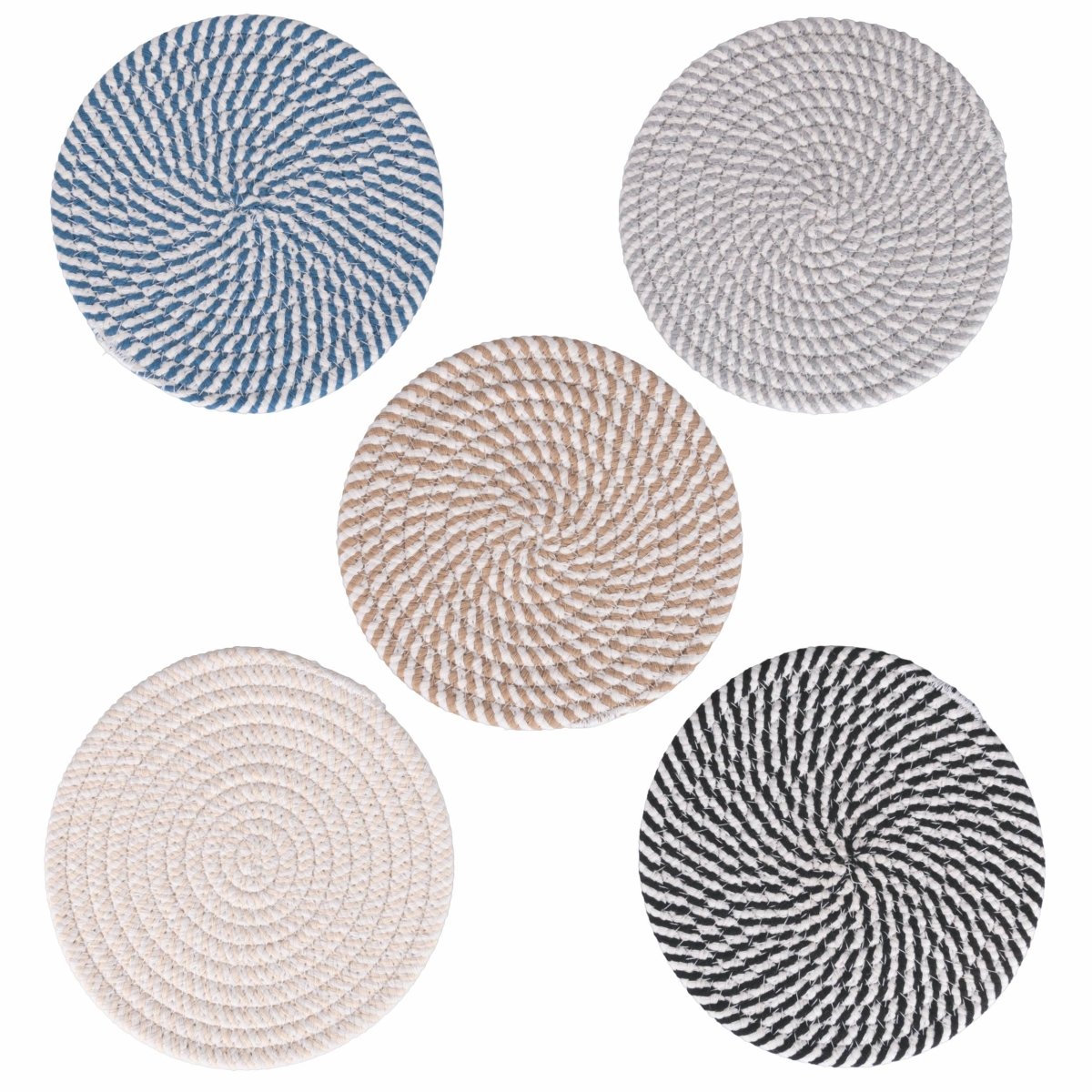 Dessous de plat en polycoton, lot de 5 couleurs assorties - Beautiful Moment the shop