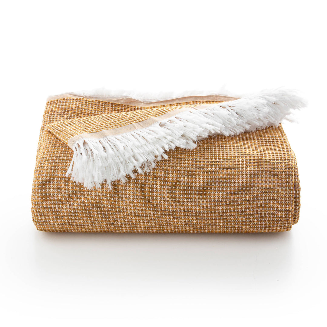 Plaid en coton multifonction à motif nid d&