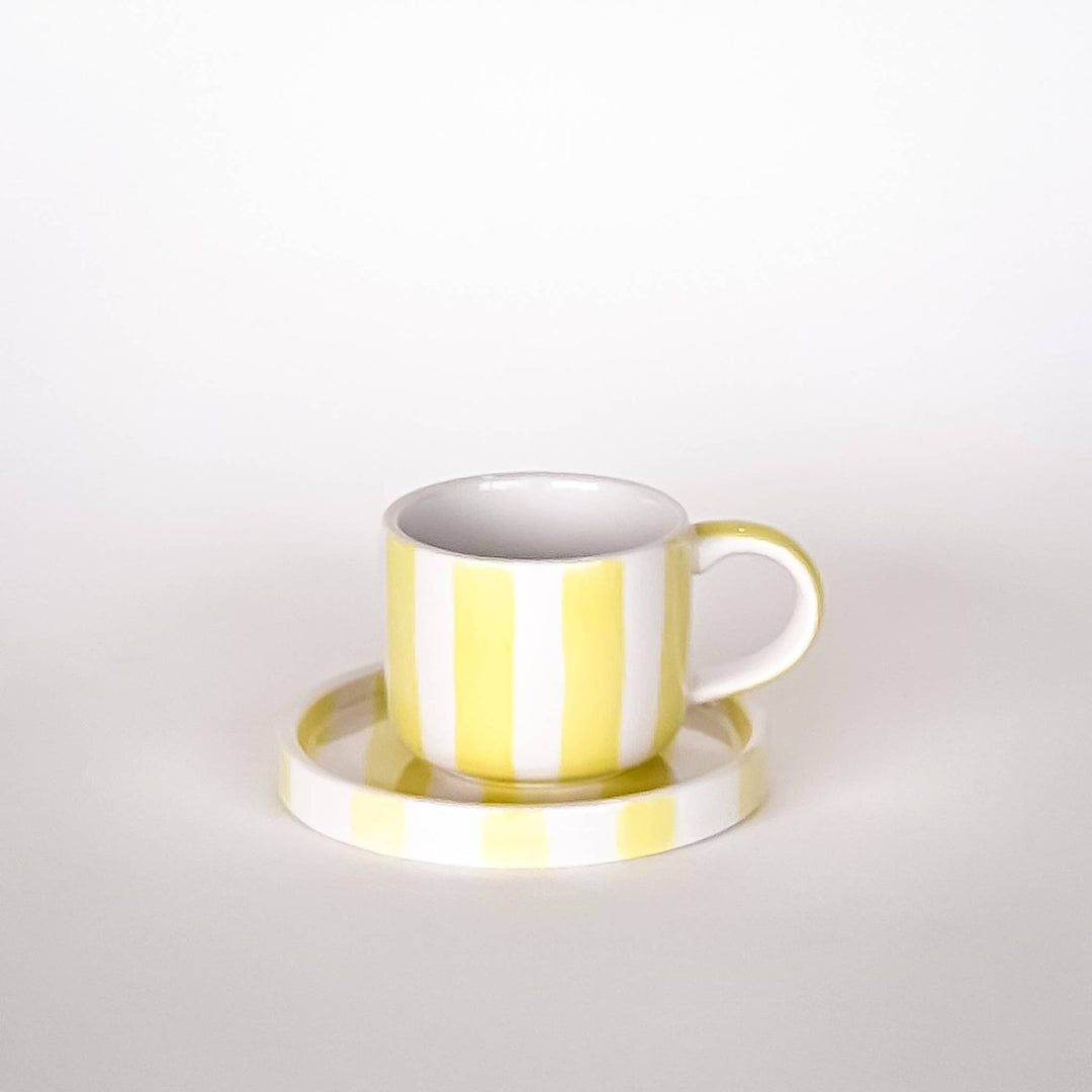 Espresso Stripes - jaune plage (lot de 2 sets - 4 pièces) - Beautiful Moment the shop