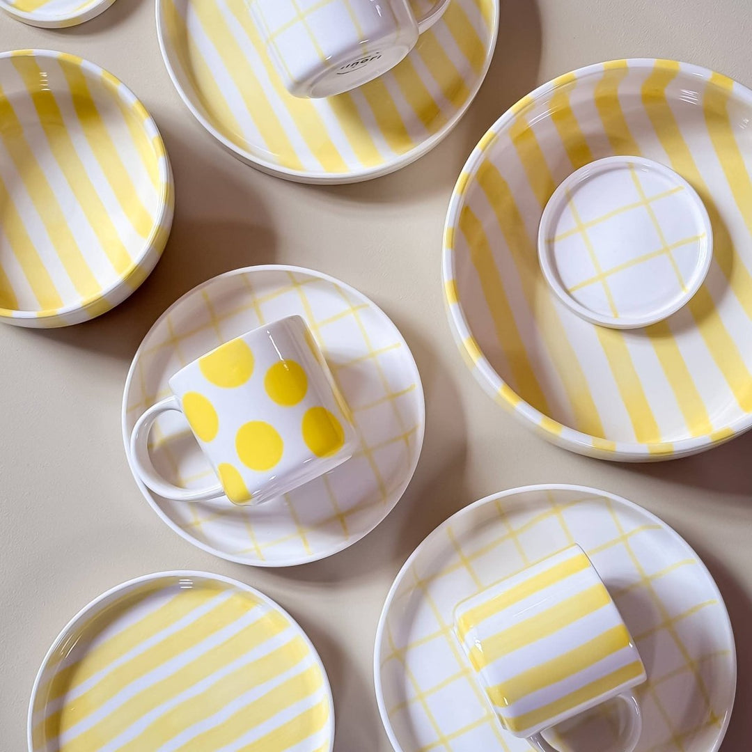 Espresso Stripes - jaune plage (lot de 2 sets - 4 pièces) - Beautiful Moment the shop