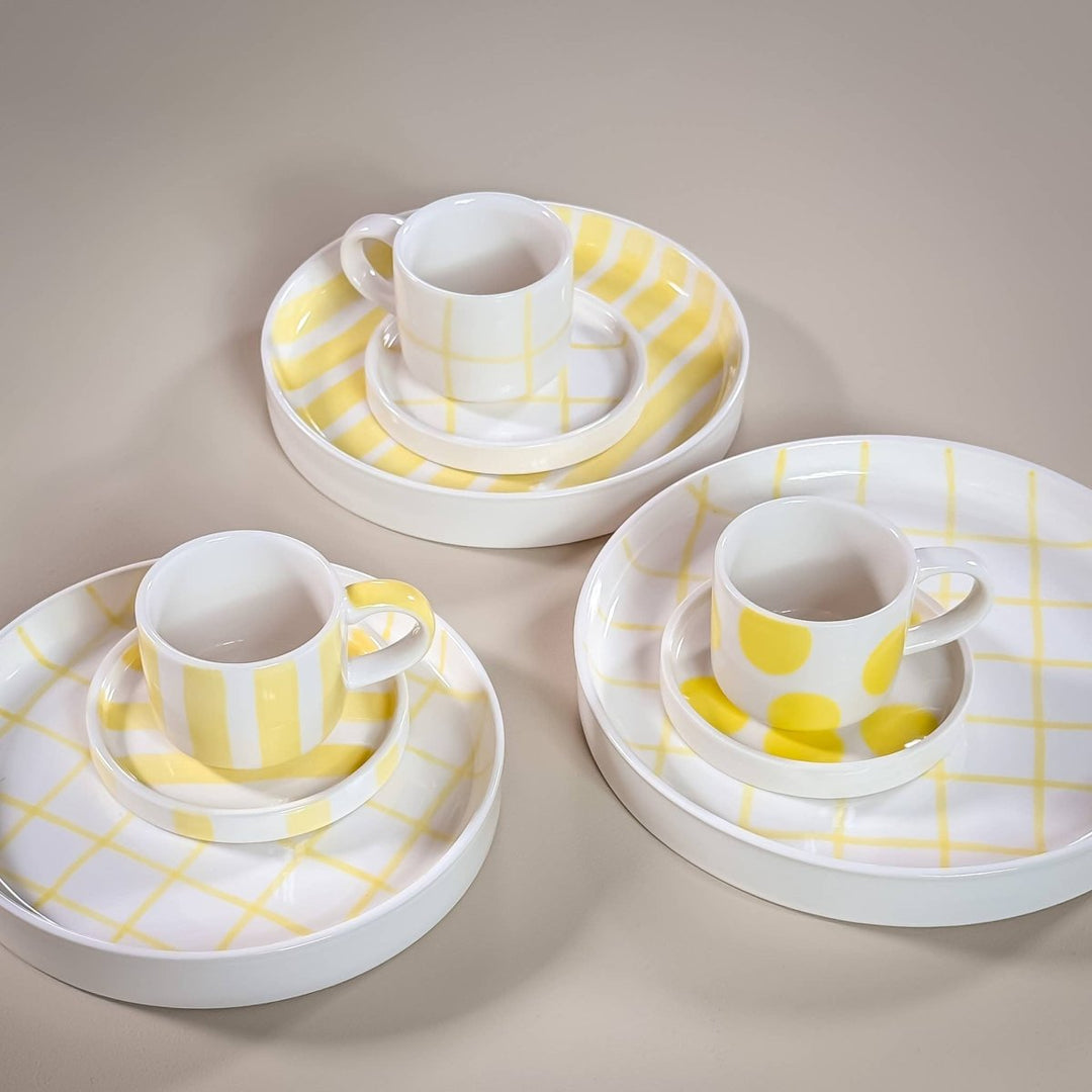Espresso Stripes - jaune plage (lot de 2 sets - 4 pièces) - Beautiful Moment the shop