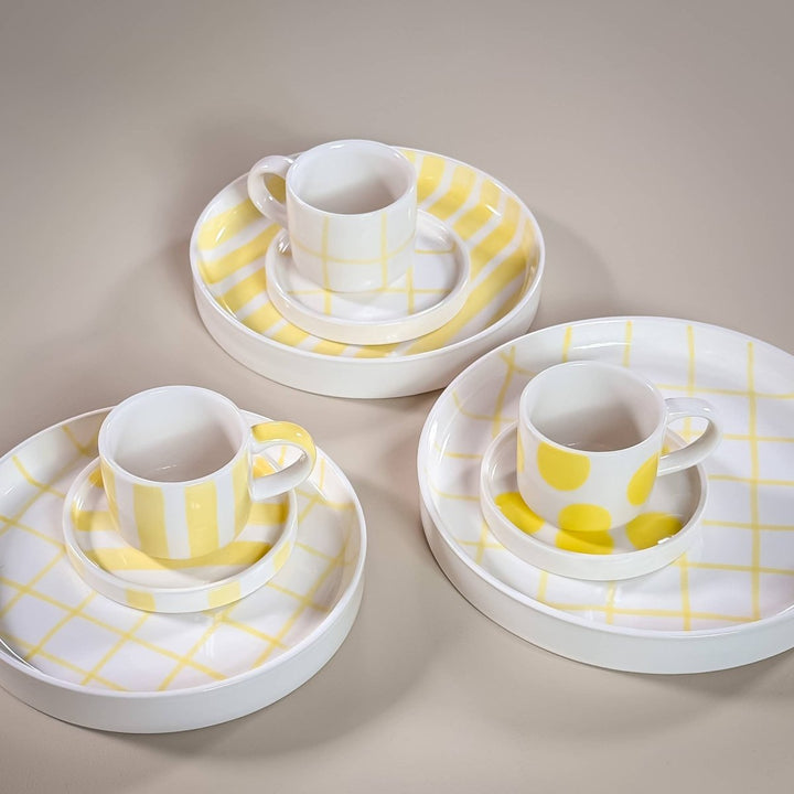 Espresso Stripes - jaune plage (lot de 2 sets - 4 pièces) - Beautiful Moment the shop