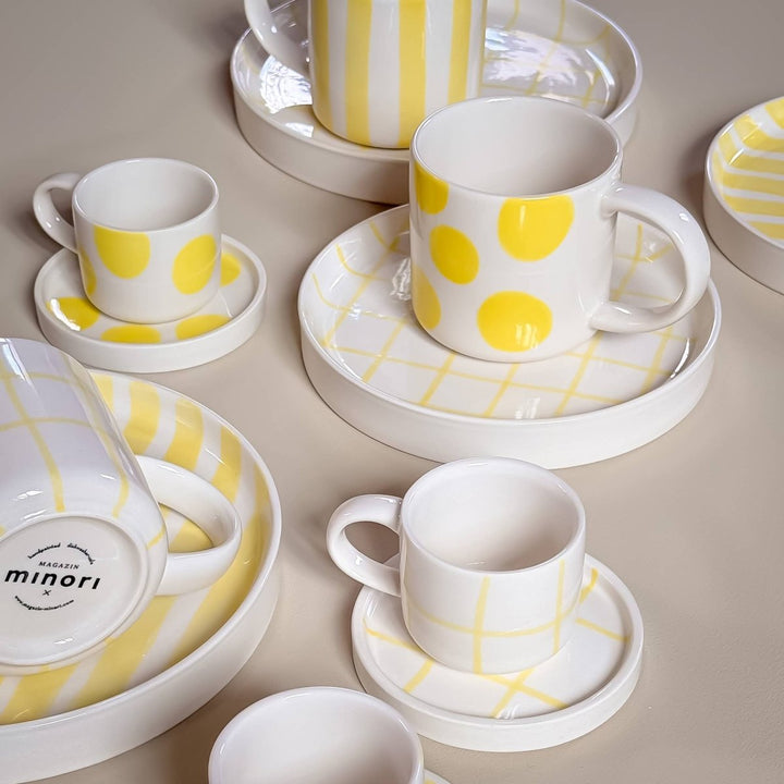 Espresso Stripes - jaune plage (lot de 2 sets - 4 pièces) - Beautiful Moment the shop