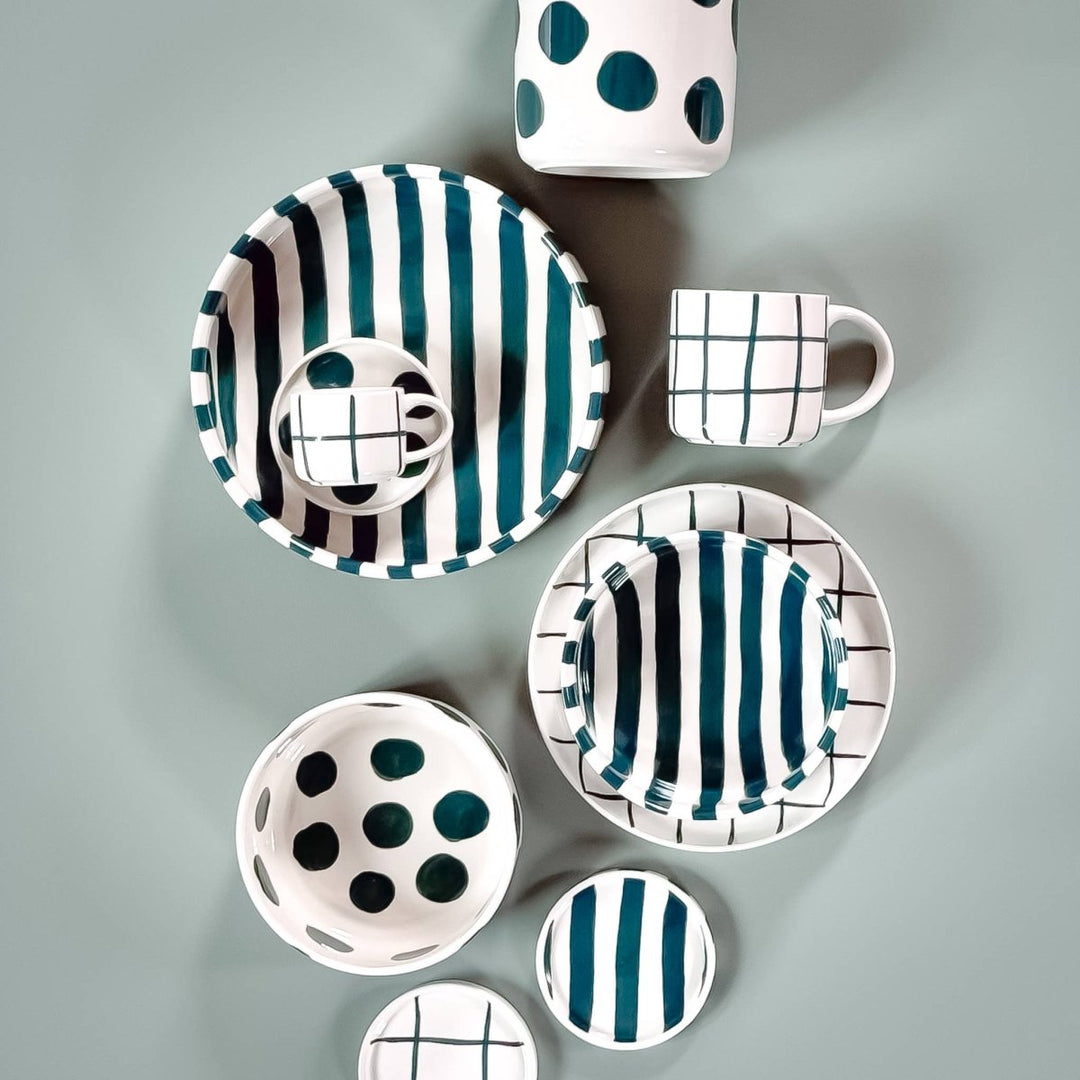 Espresso Stripes - vert doux (lot de 2 ensembles, 4 pièces) - Beautiful Moment the shop