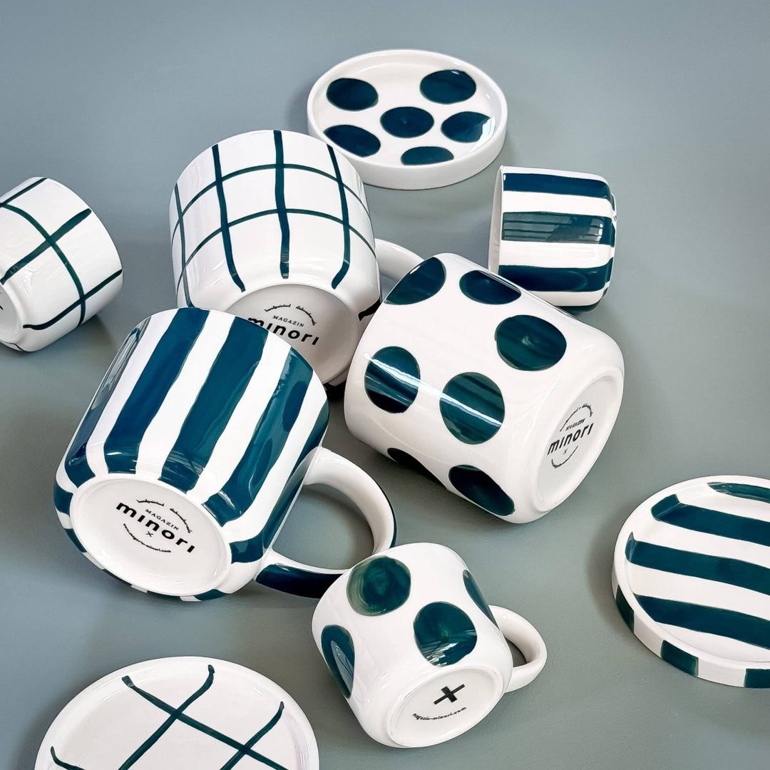 Espresso Stripes - vert doux (lot de 2 ensembles, 4 pièces) - Beautiful Moment the shop