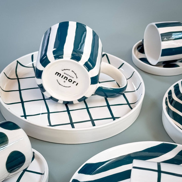 Espresso Stripes - vert doux (lot de 2 ensembles, 4 pièces) - Beautiful Moment the shop