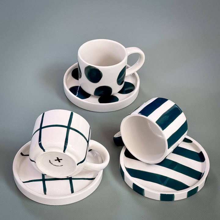 Espresso Stripes - vert doux (lot de 2 ensembles, 4 pièces) - Beautiful Moment the shop