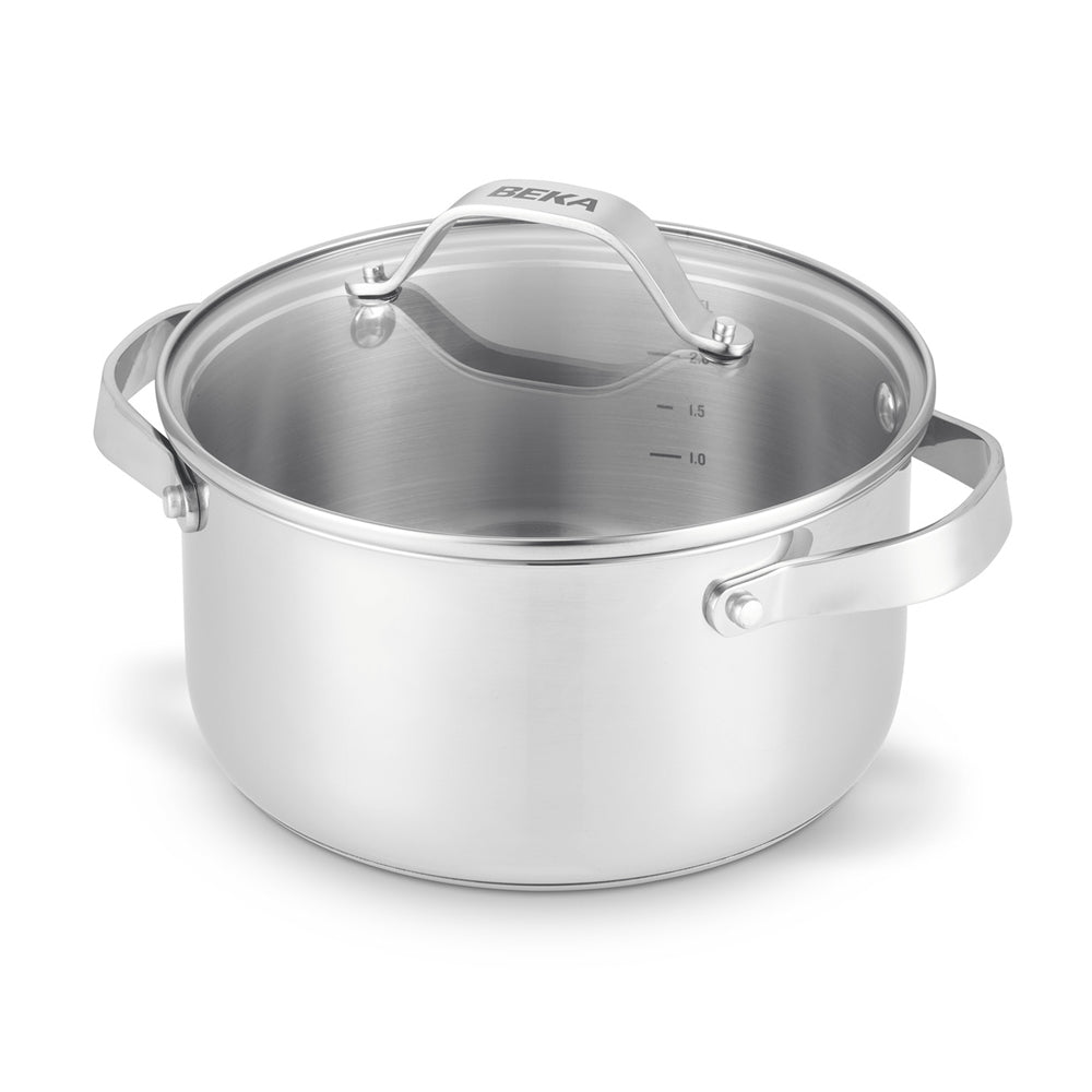Faitout Cicla avec couvercle en verre 20 cm en Acier Inoxydable - Beautiful Moment the shop