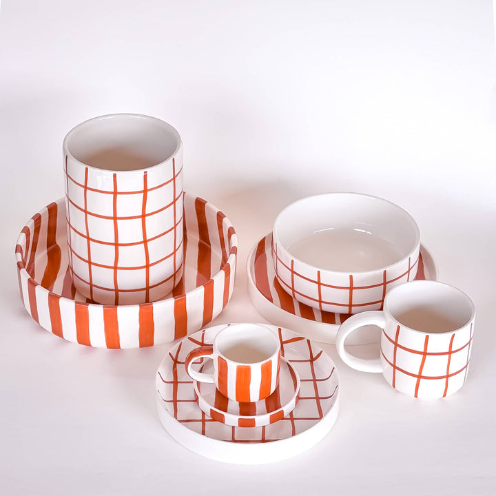 Grande coupe Stripes - cotto orange