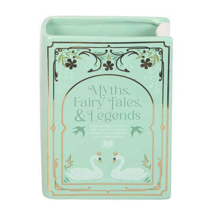 Vase en forme de livre vert