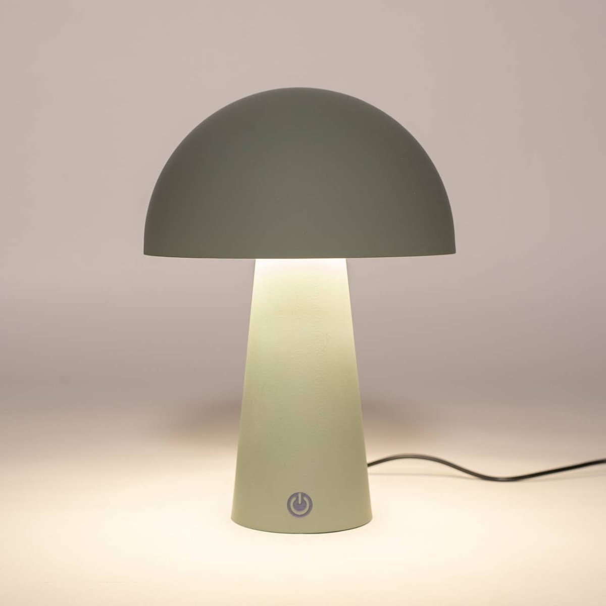 Lampe de table IP44 ronde, LED incluse 80 cm câble USB en plastique, Olive mat (L/H/P) 15x21x15 cm - Beautiful Moment the shop