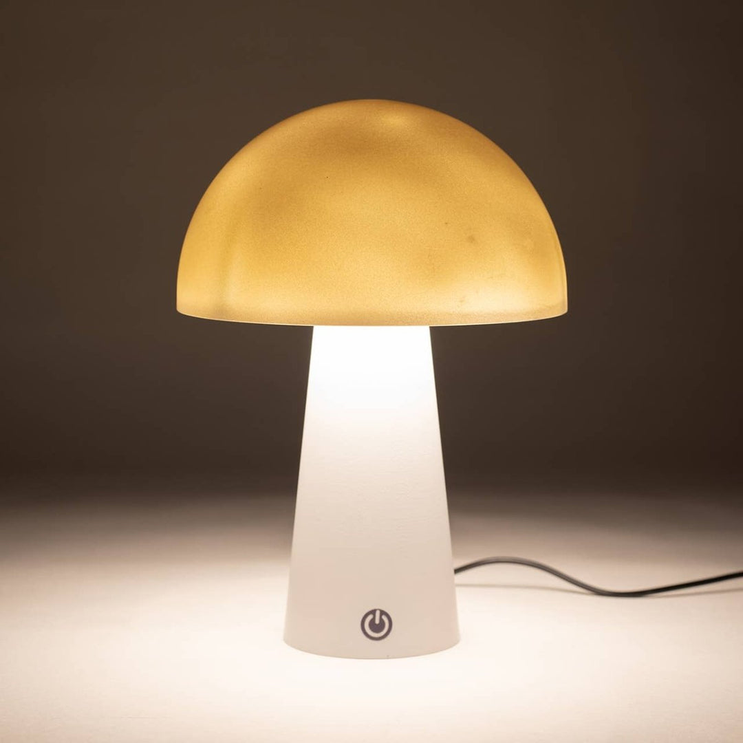Lampe de table IP44 ronde, LED incluse 80cm câble USB, en plastique, blanc mat (L/H/P) 15x21x15cm - Beautiful Moment the shop