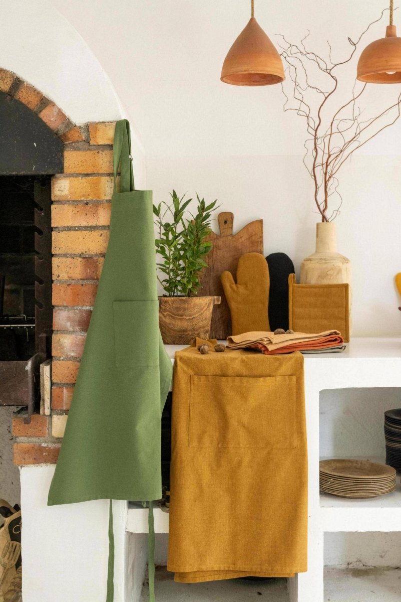 Lot Gant De Cuisine Et Manique Recyclé Jona Ambre 15 X 30 - Beautiful Moment the shop