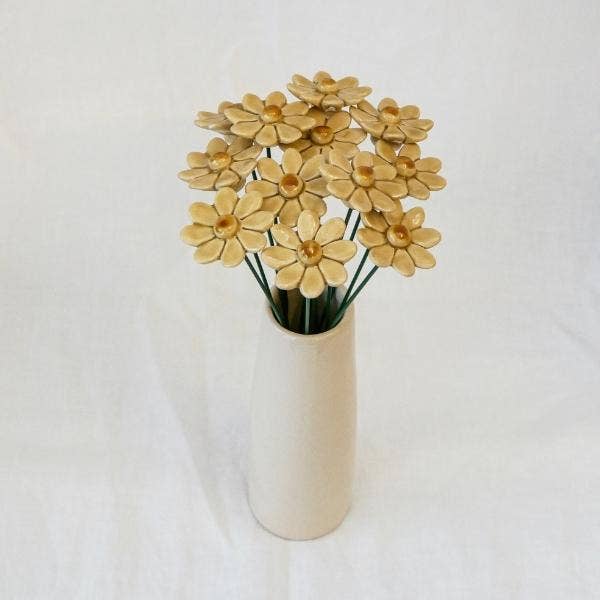 Marguerite en céramique diamètre env. 3,5 cm, tige 20 cm - Beautiful Moment the shop