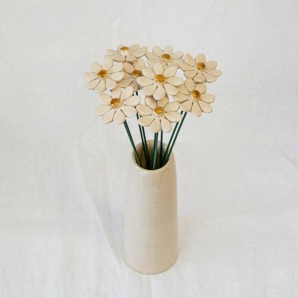 Marguerite en céramique diamètre env. 3,5 cm, tige 20 cm - Beautiful Moment the shop