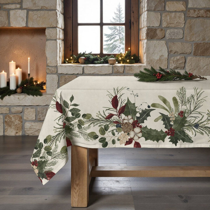 Beschichtete abwischbare Weihnachtstischdecke 160x250 cm