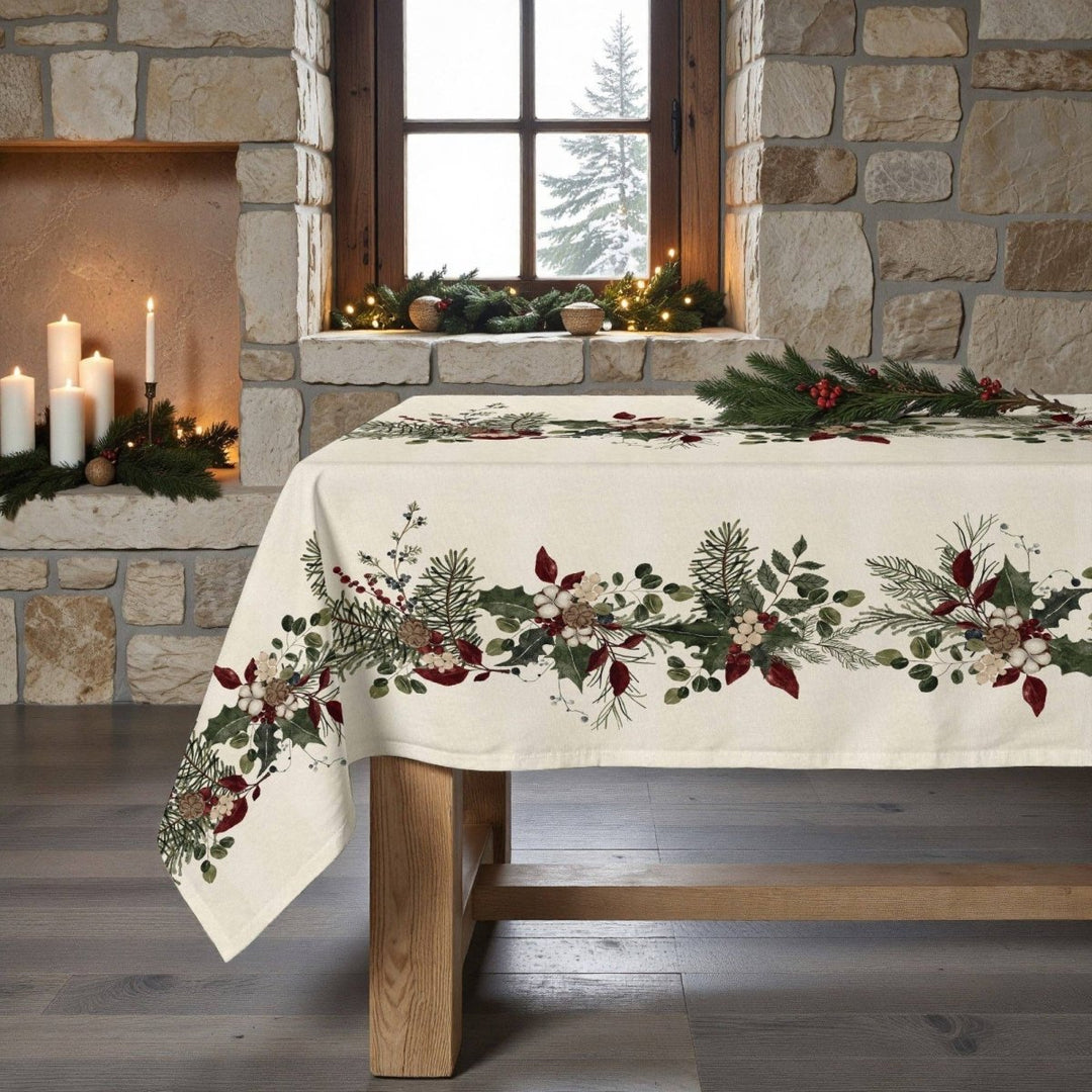 Beschichtete Tischdecke Plastifiziert Mistletoe 1225