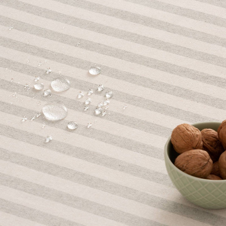 Nappe en coton à larges rayures gris clair, moderne, pour table - Beautiful Moment the shop