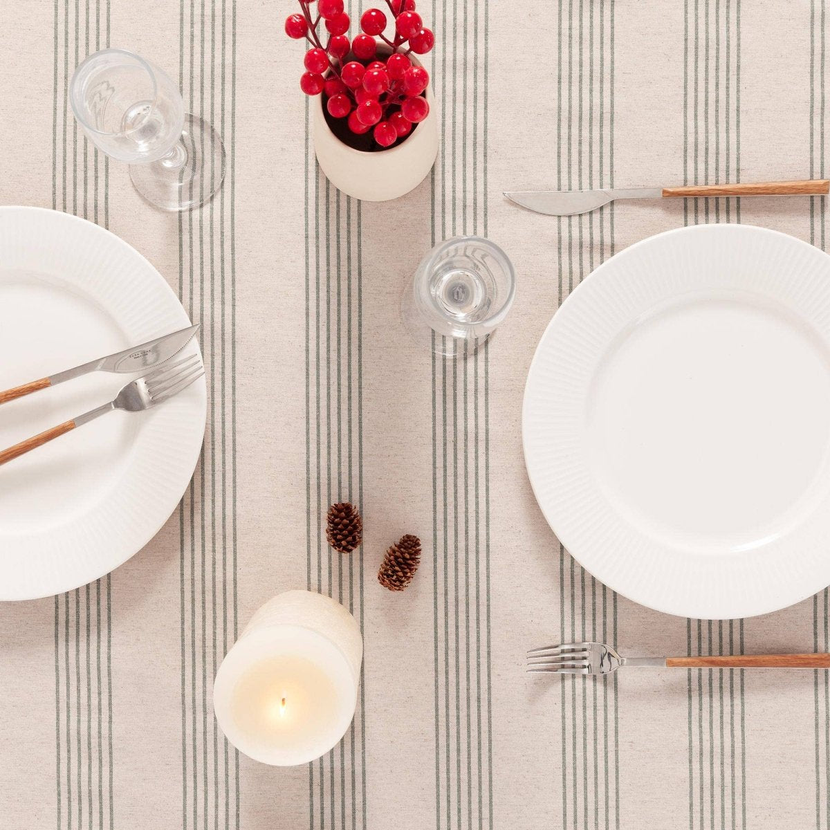 Nappe jacquard Noël lin doux HOLWIN - Beautiful Moment the shop