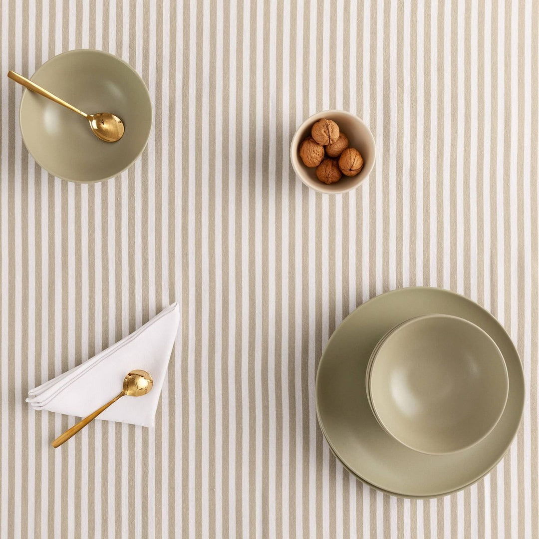 Nappe rayée résistante aux taches en coton touché ARENZA - Beautiful Moment the shop