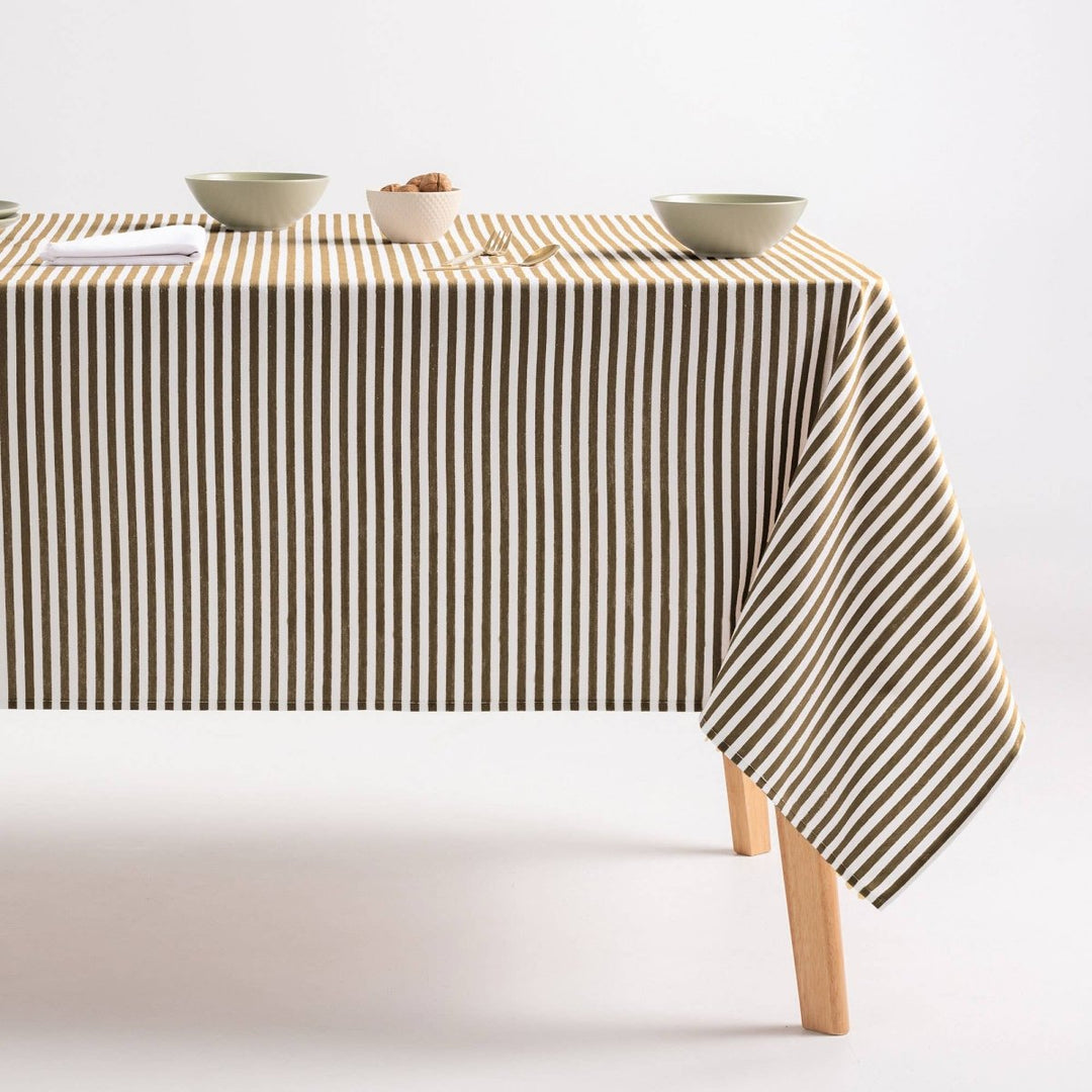 Nappe rayée résistante aux taches en coton touché ARENZA - Beautiful Moment the shop