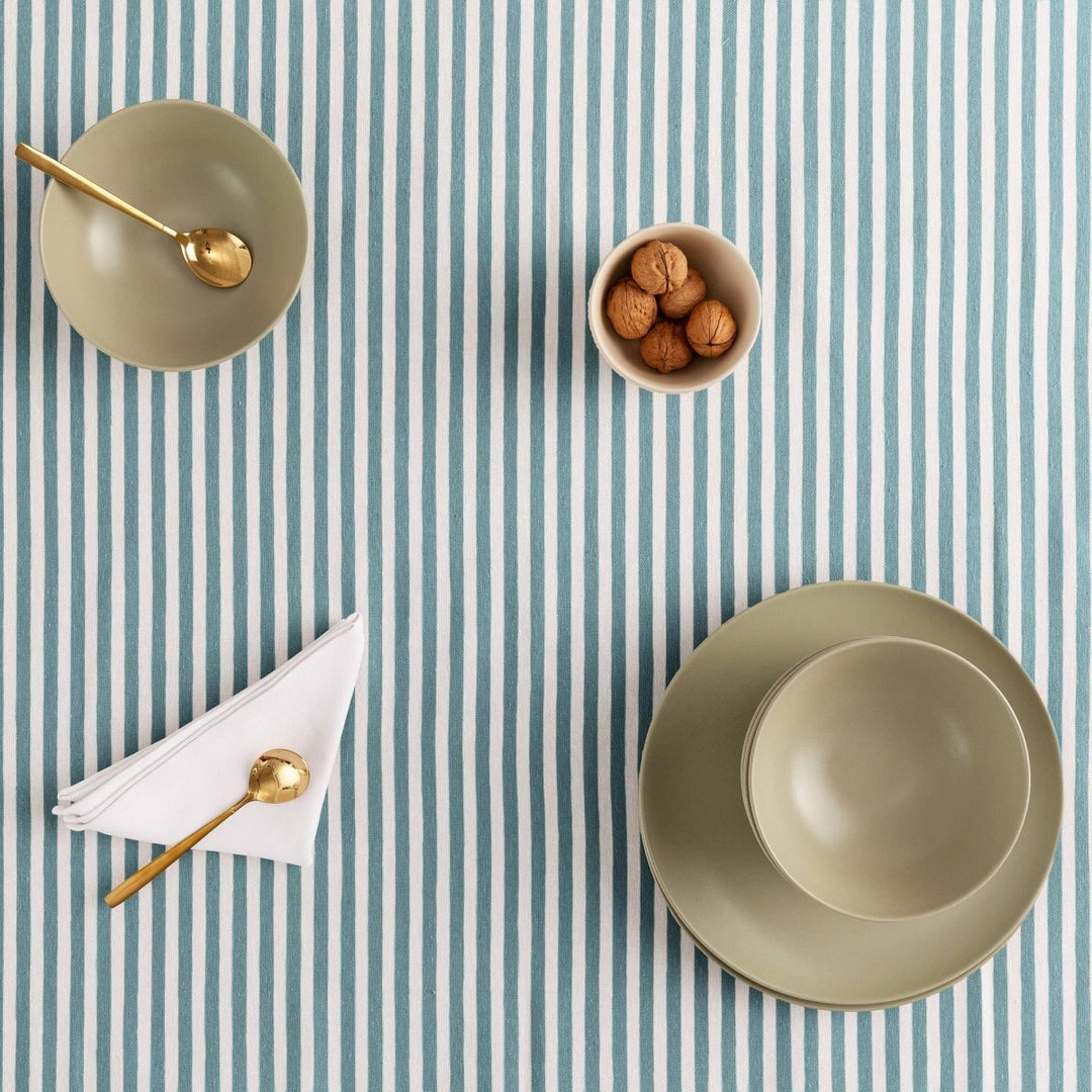 Nappe rayée résistante aux taches en coton touché ARENZA - Beautiful Moment the shop