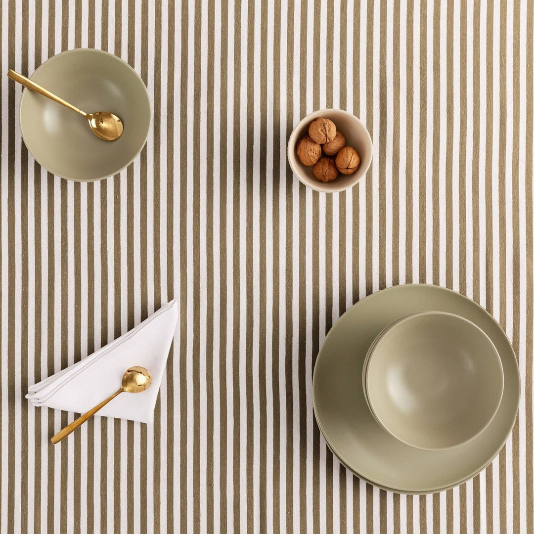 Nappe rayée résistante aux taches en coton touché ARENZA - Beautiful Moment the shop