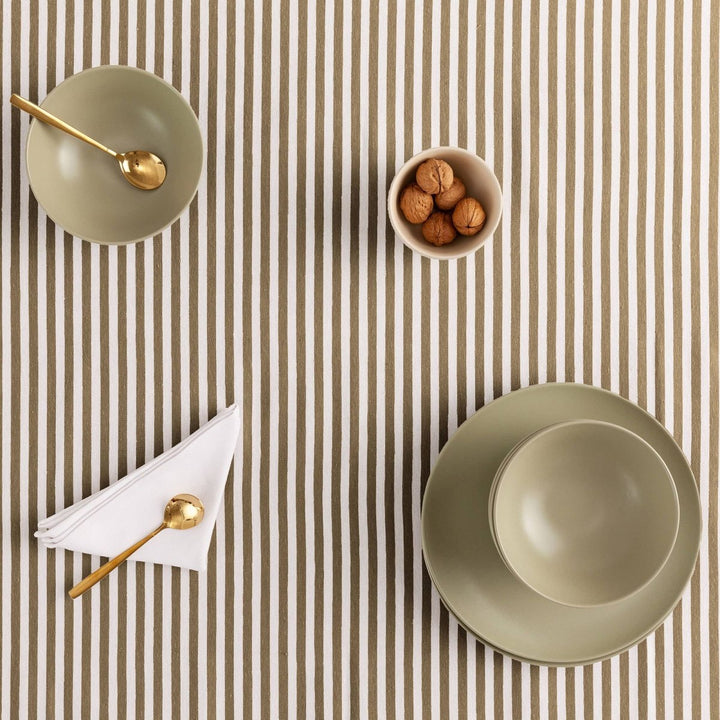 Nappe rayée résistante aux taches en coton touché ARENZA - Beautiful Moment the shop