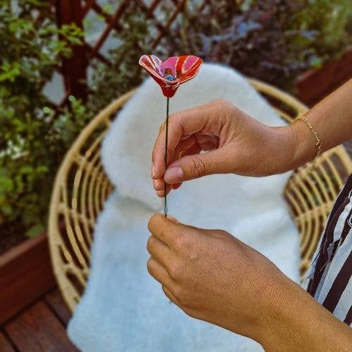 Petite fleur de pavot en céramique, diamètre env. 4 cm (tige 19,5 cm / 27 cm) - Beautiful Moment the shop