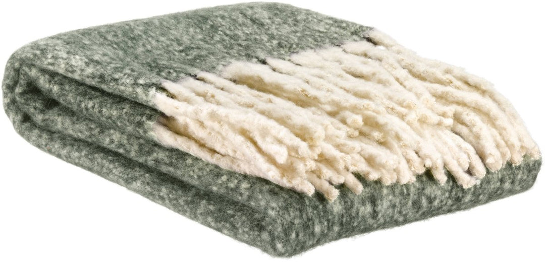 Plaid Uni Recyclé Isabel Olive 130 X 160 - Beautiful Moment the shop