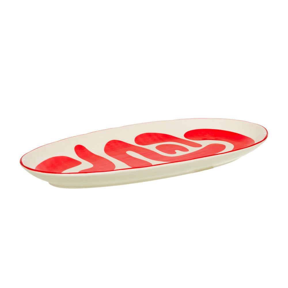 Plat ovale Lulli 41x21 rouge - Beautiful Moment the shop