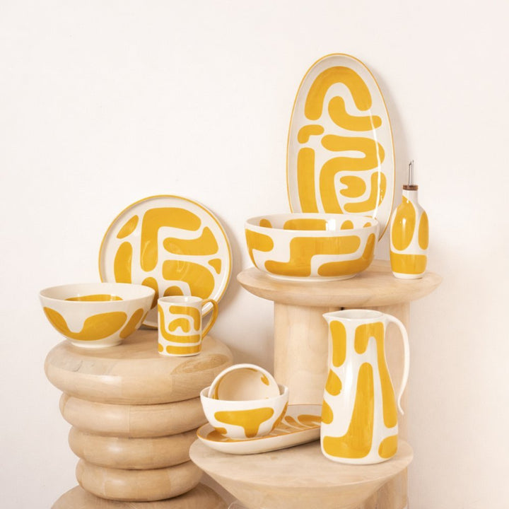 Plat ovale Lulli jaune 30x15 cm - Beautiful Moment the shop