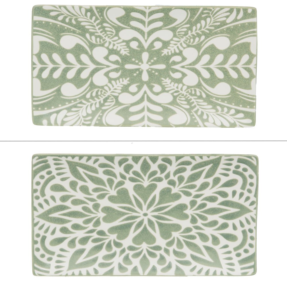 Plat rectangle vert Safi 29x16 cm - Beautiful Moment the shop