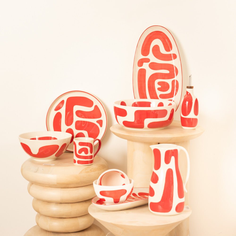 Plat rond Lulli 28 cm rouge - Beautiful Moment the shop