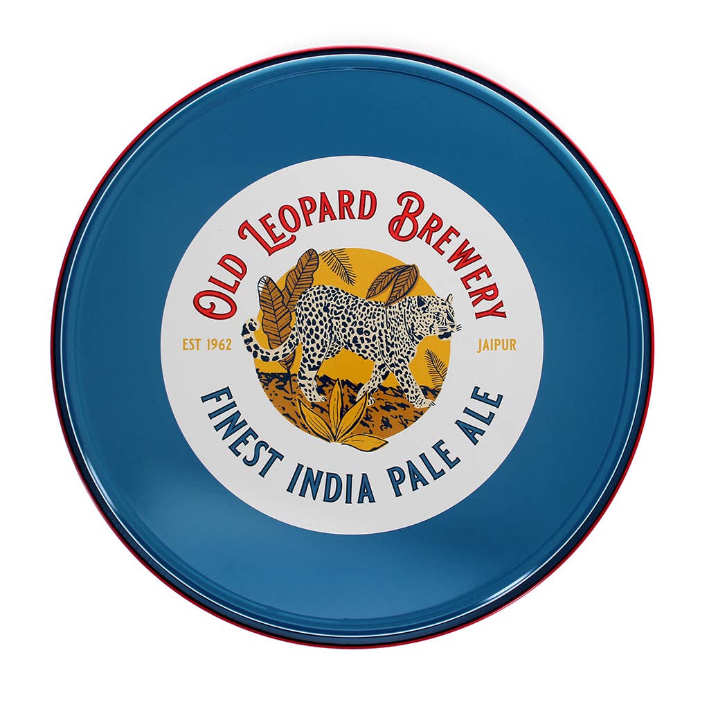 Plateau de service rond en métal - Brasserie Old Leopard - Beautiful Moment the shop