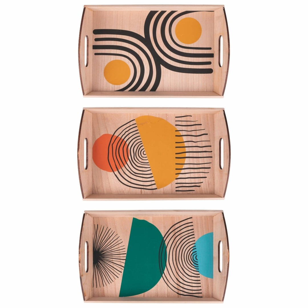 Plateau rectangulaire Venice Lido 45 x 30 cm, lot de 3 assortis - Beautiful Moment the shop