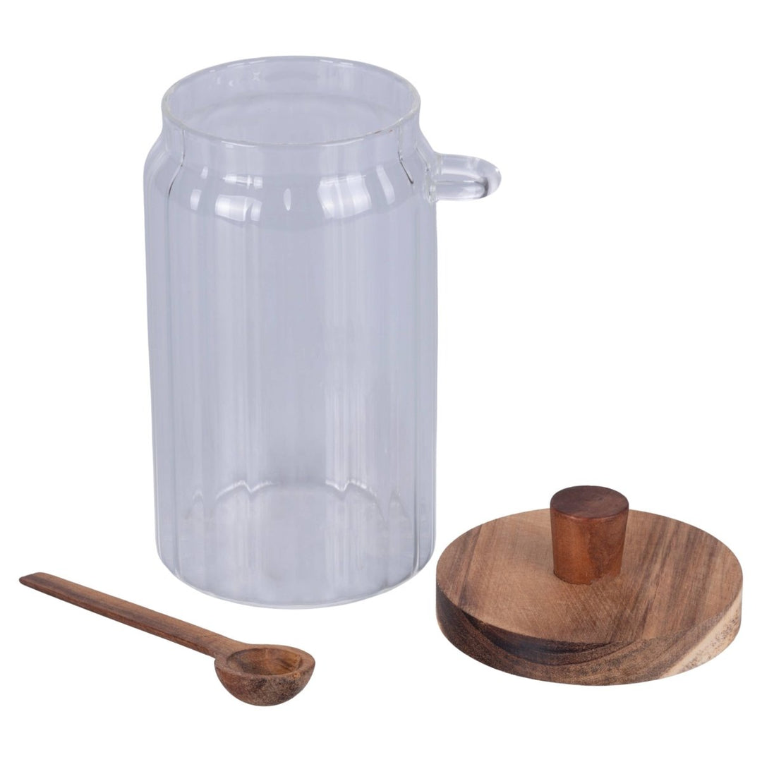 Pot en verre borosilicate avec couvercle et cuillère en acacia 750 ml - Beautiful Moment the shop