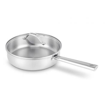 Sauteuse Cicla avec couvercle en verre 24 cm en acier inoxydle - Beautiful Moment the shop