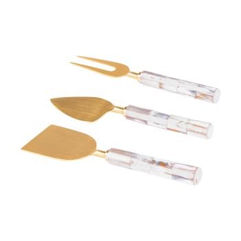 Service à fromage avec 3 couteaux Posidonie - Beautiful Moment the shop