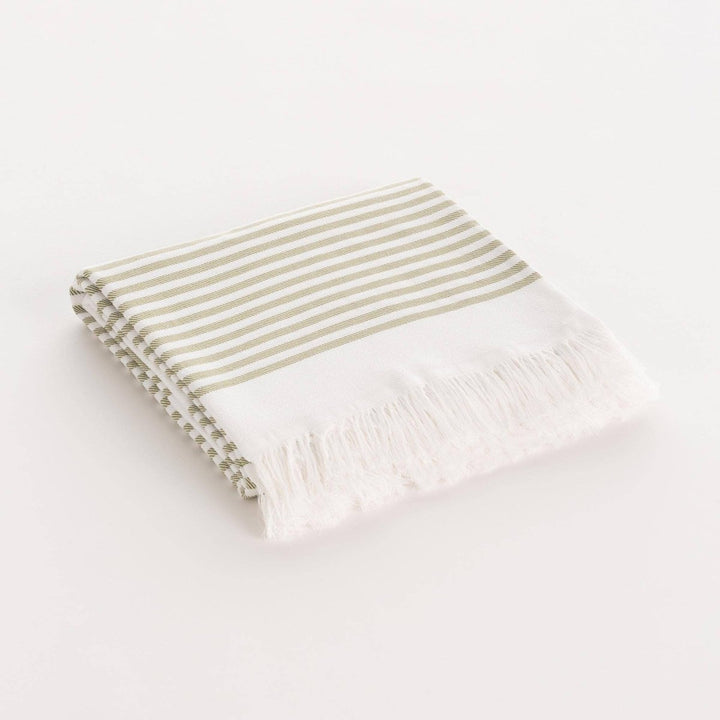 Serviette de plage fouta pareo en coton doux avec franges BRISNE - Beautiful Moment the shop