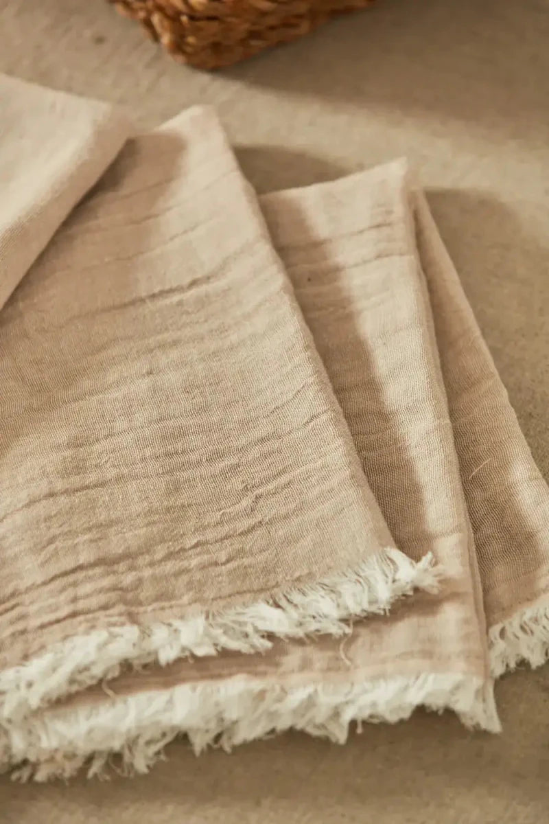 Serviette (lot de 4 unités) Beige Layer - Beautiful Moment the shop