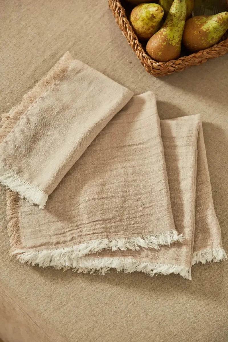 Serviette (lot de 4 unités) Beige Layer - Beautiful Moment the shop