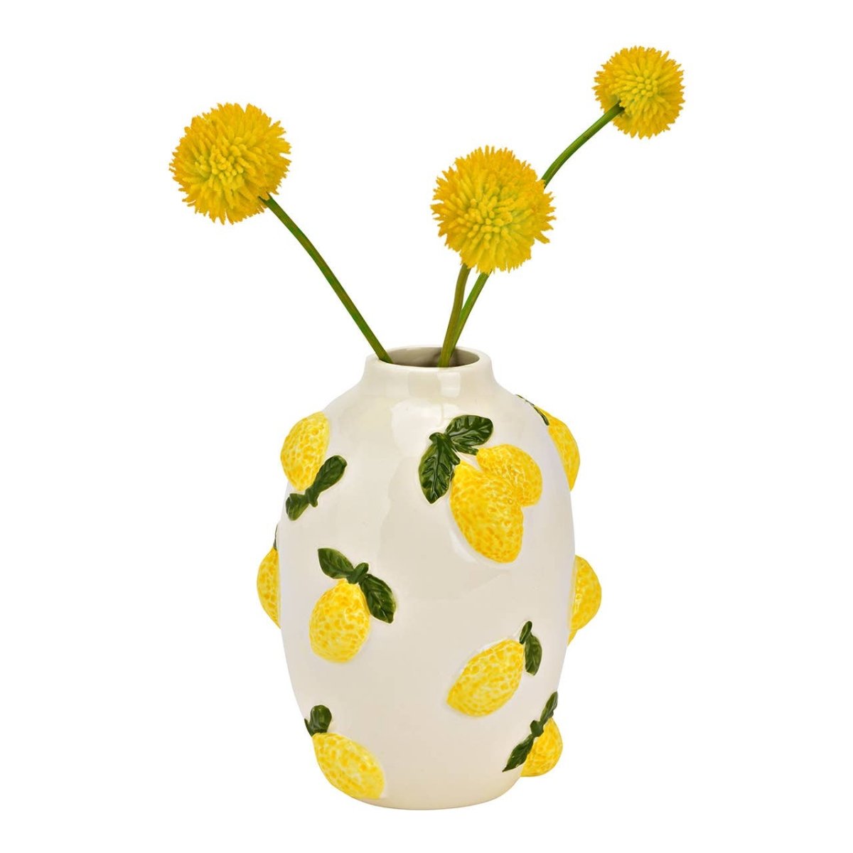 Vase décor citron en céramique, jaune (L/H/P) 12x15x12cm - Beautiful Moment the shop