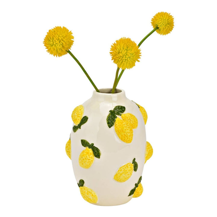 Vase décor citron en céramique, jaune (L/H/P) 12x15x12cm - Beautiful Moment the shop